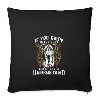 Le lévrier - Housse de coussin décorative 45 x 45 cm - noir - Devant