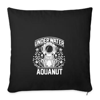 Diver Underwater Astronaut Aquarium - Sofa pillowcase 17,3'' x 17,3'' (45 x 45 cm) - black - Front