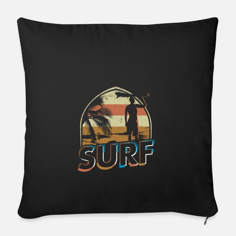 Surfer - Housse de coussin décorative 45 x 45 cm - noir
