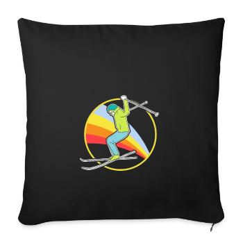 Ski - Housse de coussin décorative 45 x 45 cm - noir - Devant