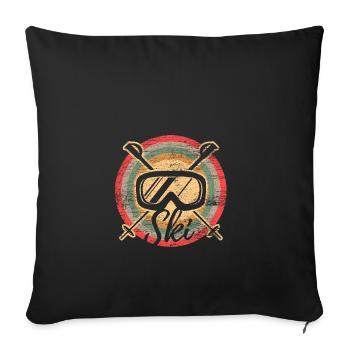 Ski - Housse de coussin décorative 45 x 45 cm - noir - Devant