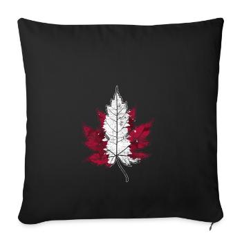 Feuille d'érable cadeau canada - Housse de coussin décorative 45 x 45 cm - noir - Devant
