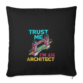 architect - Sofa pillowcase 17,3'' x 17,3'' (45 x 45 cm) - black - Front