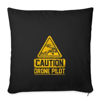 Drone Airplane Camera - Sofa pillowcase 17,3'' x 17,3'' (45 x 45 cm) - black - Front