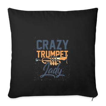 Trompete Frau - Sofakissenbezug 45 x 45 cm - Schwarz - Vorne