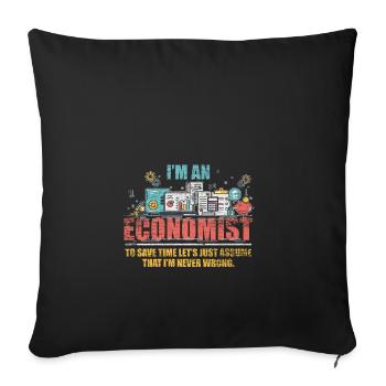 Économie économiste - Housse de coussin décorative 45 x 45 cm - noir - Devant