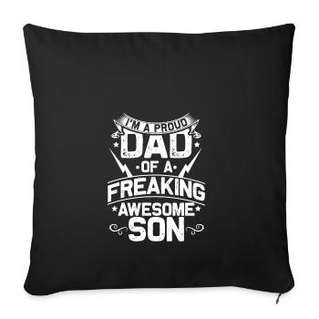 father son - Sofa pillowcase 17,3'' x 17,3'' (45 x 45 cm) - black - Front