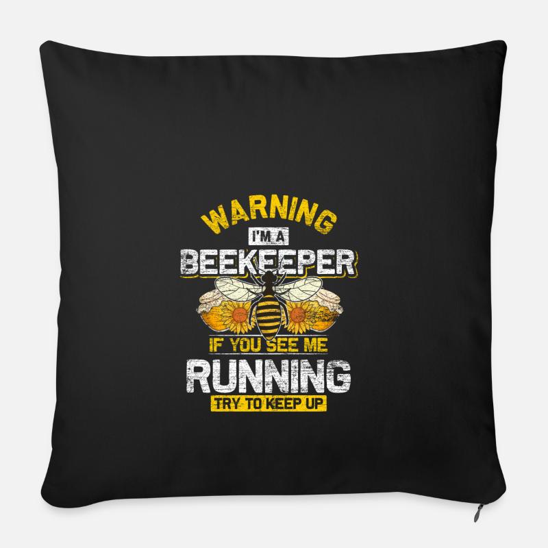 Imker Biene Geschenk vintage - Sofakissenbezug 45 x 45 cm - Schwarz