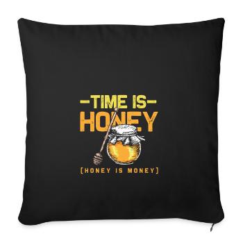Miel d'abeille - Housse de coussin décorative 45 x 45 cm - noir - Devant