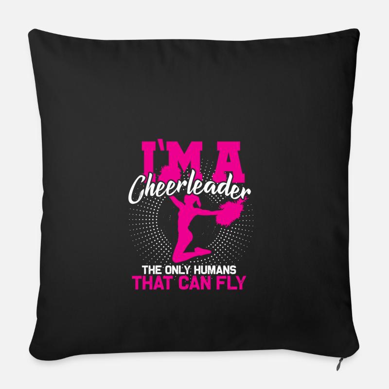 Cheerleading Höhenangst - Sofakissenbezug 45 x 45 cm - Schwarz