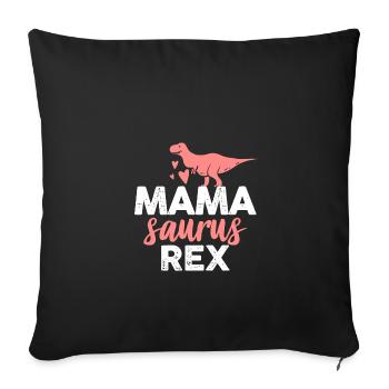 Mama Dino parents animal T-Rex gift red children - Sofa pillowcase 17,3'' x 17,3'' (45 x 45 cm) - black - Front