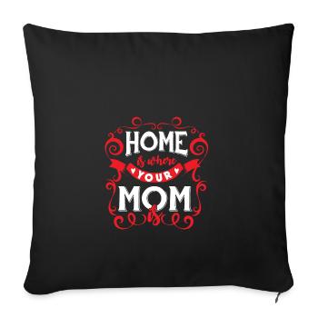 At home mom mother love red heart mother love - Sofa pillowcase 17,3'' x 17,3'' (45 x 45 cm) - black - Front