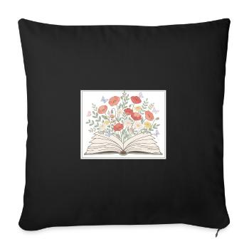 Books - Sofa pillowcase 17,3'' x 17,3'' (45 x 45 cm) - black - Front