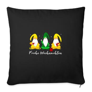 Frohe Weihnachten Wichtel - Sofakissenbezug 45 x 45 cm - Schwarz - Vorne