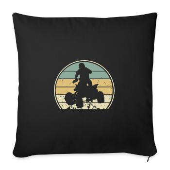 quad gift vintage humor quad moto motocross - Sofa pillowcase 17,3'' x 17,3'' (45 x 45 cm) - black - Front