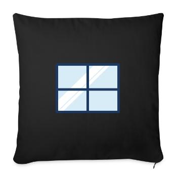 Fenster Haus Wohnung - Sofakissenbezug 45 x 45 cm - Schwarz - Vorne