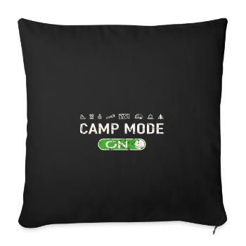 Camp Mode ON - Sofa pillowcase 17,3'' x 17,3'' (45 x 45 cm) - black - Front