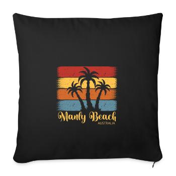 Manly Beach Australia retro - Sofakissenbezug 45 x 45 cm - Schwarz - Vorne