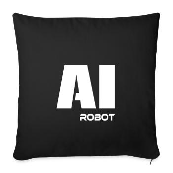 AI robot - Sofa pillowcase 17,3'' x 17,3'' (45 x 45 cm) - black - Front
