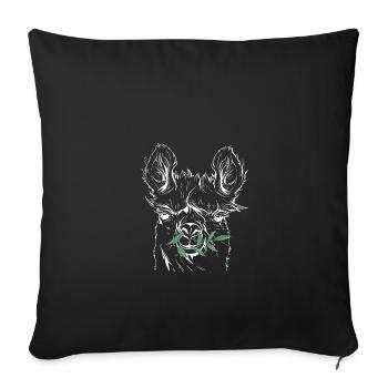 Lama, Alpaga - Housse de coussin décorative 45 x 45 cm - noir - Devant