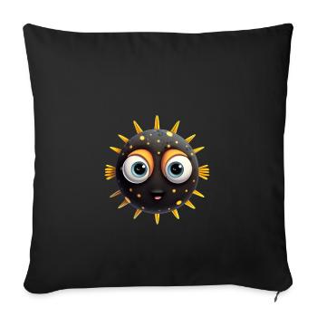 Poisson-globe - Housse de coussin décorative 45 x 45 cm - noir - Devant