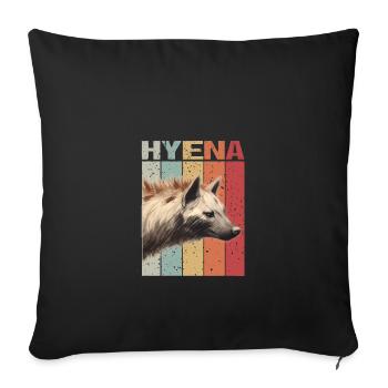 Hyena Head Retro style - Sofa pillowcase 17,3'' x 17,3'' (45 x 45 cm) - black - Front