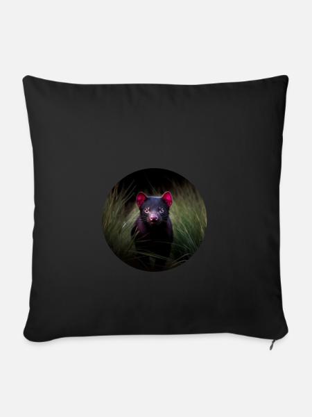 Lauernder Tasmanischer Teufel - Sofakissenbezug 45 x 45 cm - Schwarz
