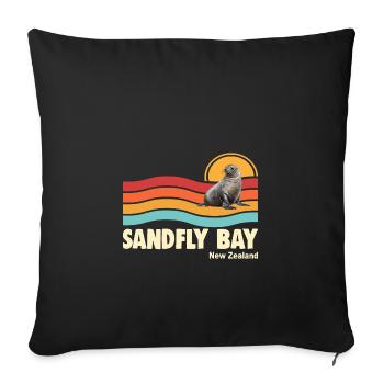 Sandfly Bay, Nouvelle-Zélande - Housse de coussin décorative 45 x 45 cm - noir - Devant