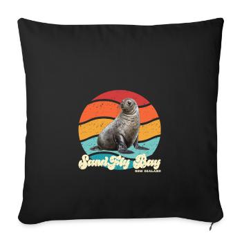 Sandfly Bay New Zealand retro style - Sofa pillowcase 17,3'' x 17,3'' (45 x 45 cm) - black - Front
