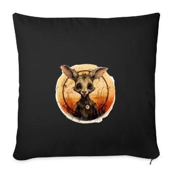 Kangourou comme photo - Housse de coussin décorative 45 x 45 cm - noir - Devant