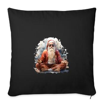 Yoga Santa - Sofa pillowcase 17,3'' x 17,3'' (45 x 45 cm) - black - Front