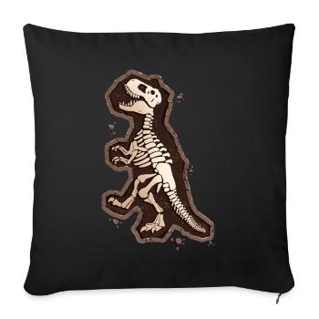 Dinosaurier-Skelett-Design für Dino-Fans - Sofakissenbezug 45 x 45 cm - Schwarz - Vorne
