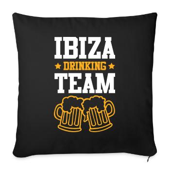 Ibiza Drinking Team - Sofa pillowcase 17,3'' x 17,3'' (45 x 45 cm) - black - Front