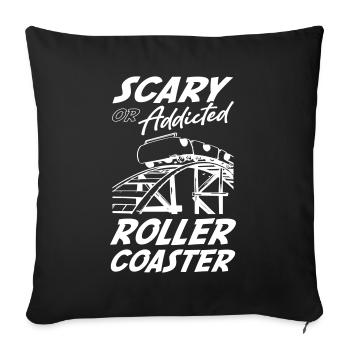 Scary or Addicted Roller Coaster - Sofa pillowcase 17,3'' x 17,3'' (45 x 45 cm) - black - Front