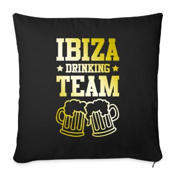 Ibiza Drinking Team - Sofa pillowcase 17,3'' x 17,3'' (45 x 45 cm) - black - Front