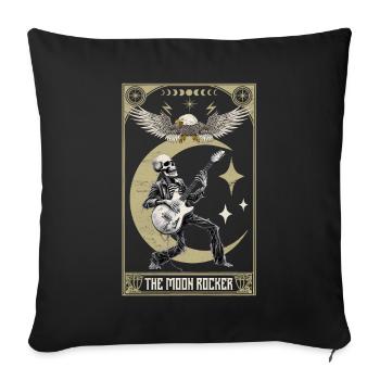 THE MOON ROCKER TAROT mystical design - Sofa pillowcase 17,3'' x 17,3'' (45 x 45 cm) - black - Front