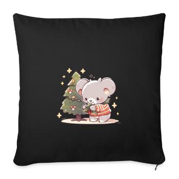 Koala Bear Christmastree - Sofa pillowcase 17,3'' x 17,3'' (45 x 45 cm) - black - Front