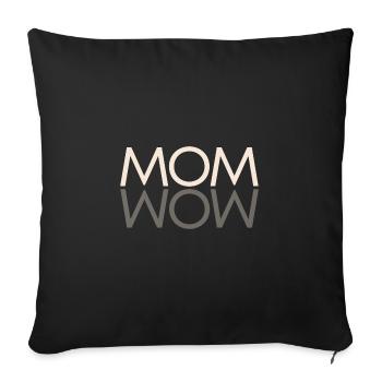 MOM WOW Un symbole et un design pour les femmes fortes - Housse de coussin décorative 45 x 45 cm - noir - Devant