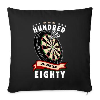 Fléchettes - 180 - cent quatre-vingts - Dartboard - Housse de coussin décorative 45 x 45 cm - noir - Devant