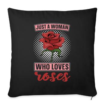 Botanical Garden Floral Women's Gift Rose - Sofa pillowcase 17,3'' x 17,3'' (45 x 45 cm) - black - Front