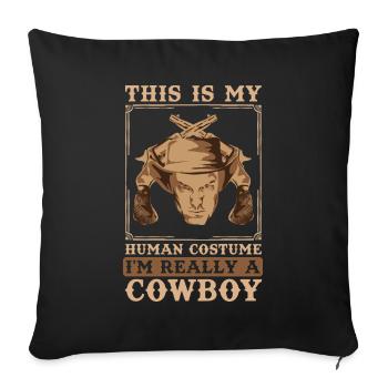 Cowboy Hut Pistole Texas Geschenk Lustiges Cowboy - Sofakissenbezug 45 x 45 cm - Schwarz - Vorne