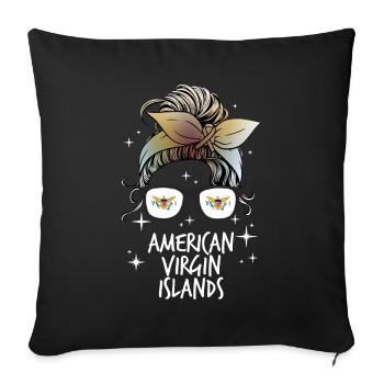 American Virgin Islands - Sofa pillowcase 17,3'' x 17,3'' (45 x 45 cm) - black - Front