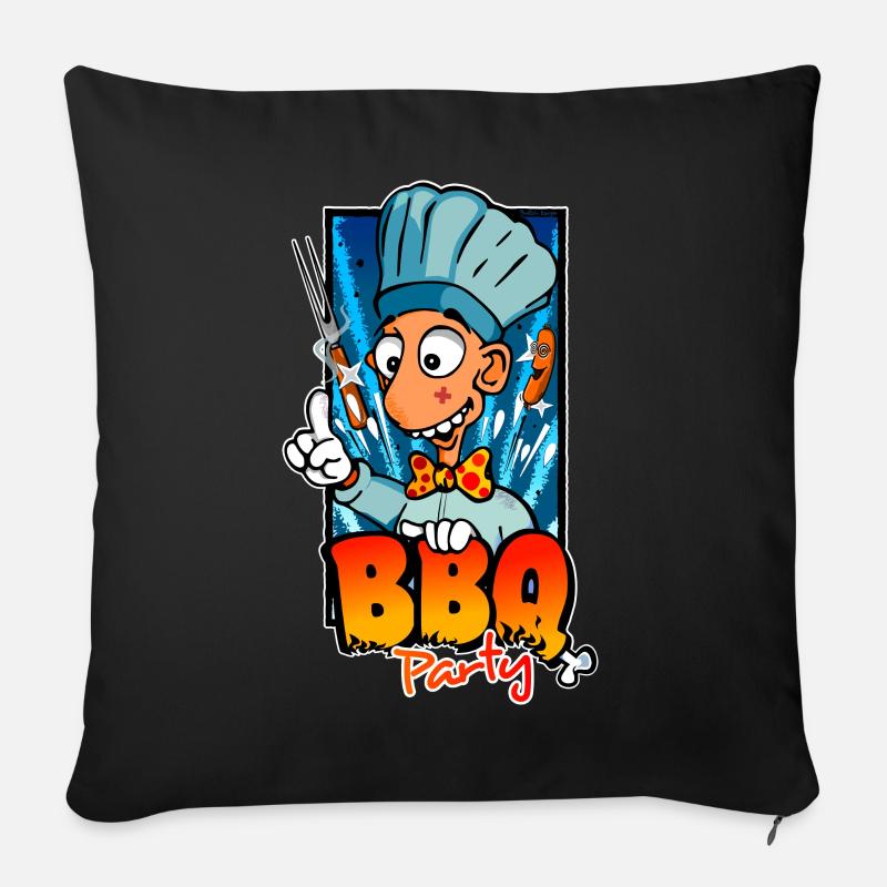 Grillparty - Sofakissenbezug 45 x 45 cm - Schwarz