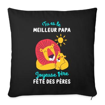 Body bébé meilleur papa première fête des pères - Housse de coussin décorative 45 x 45 cm - noir - Devant