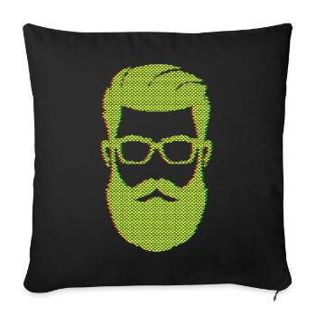 Bearded Masculinity Bearded Hairstyle Hair - Sofa pillowcase 17,3'' x 17,3'' (45 x 45 cm) - black - Front