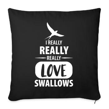 Oiseaux Hirondelle d’oiseau - Housse de coussin décorative 45 x 45 cm - noir - Devant