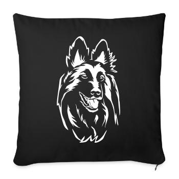 Tervueren Head "Black Edition" - Sofa pillowcase 17,3'' x 17,3'' (45 x 45 cm) - black - Front