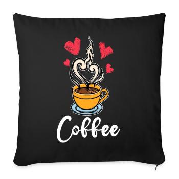 Caffeine Coffee Drinking Coffee Drinker Saying - Sofa pillowcase 17,3'' x 17,3'' (45 x 45 cm) - black - Front