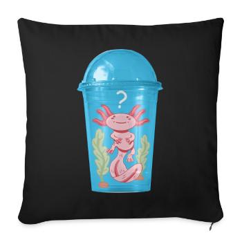 Poisson Ocelot dans un gobelet en plastique - Housse de coussin décorative 45 x 45 cm - noir - Devant