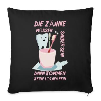 Pediatric dentist saying - Sofa pillowcase 17,3'' x 17,3'' (45 x 45 cm) - black - Front